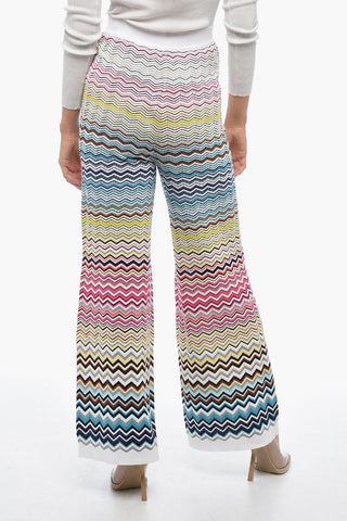 Knitted Palazzo Pants with Iconic Motif