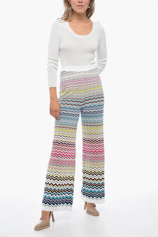 Knitted Palazzo Pants with Iconic Motif