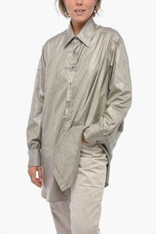 MM1 Jacquard Satin Shirt with Spread Collar