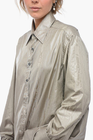 MM1 Jacquard Satin Shirt with Spread Collar
