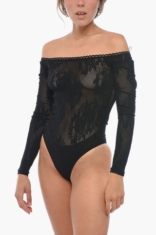 Lace Boat-Neck Bodysuit