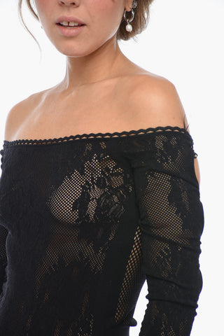Lace Boat-Neck Bodysuit