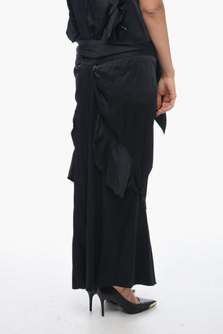 Satin Destructured Dress with Visible Stitchings