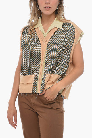 MM1 Double-layered Vest with Geometric Motif
