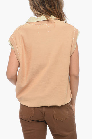 MM1 Double-layered Vest with Geometric Motif