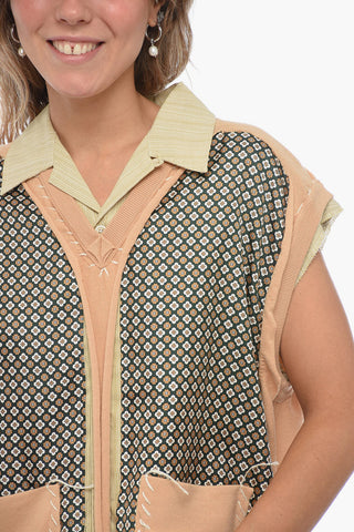 MM1 Double-layered Vest with Geometric Motif