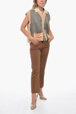 MM1 Double-layered Vest with Geometric Motif