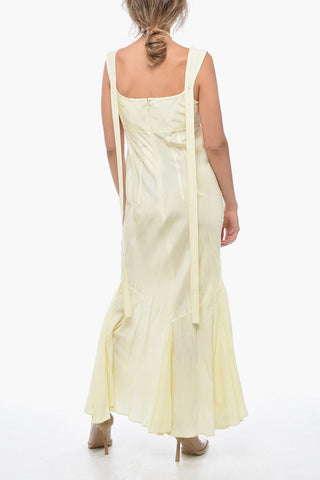 Silk CORA Midi Dress with Lace-up Detail