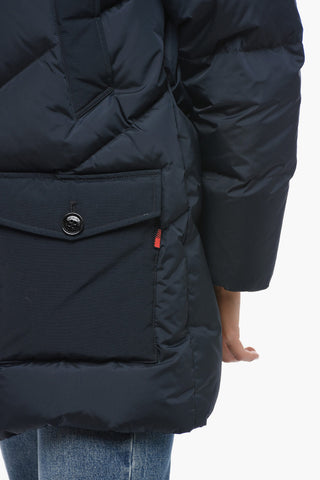 Quilted Down Jacket with Real Fur