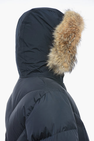 Quilted Down Jacket with Real Fur