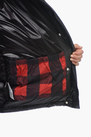 Quilted Down Jacket with Detachable Real Fur Trim