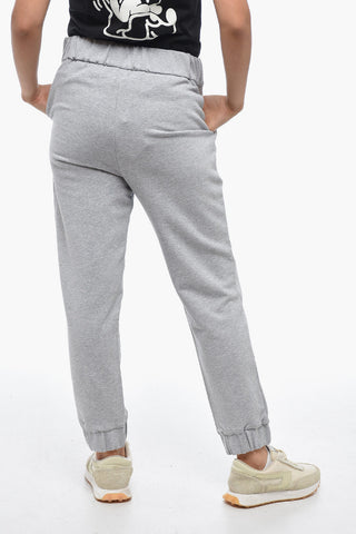 Brushed Cotton Sweatpants with Rhinestoned Detail