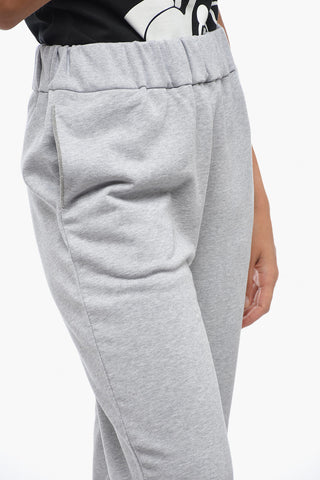 Brushed Cotton Sweatpants with Rhinestoned Detail
