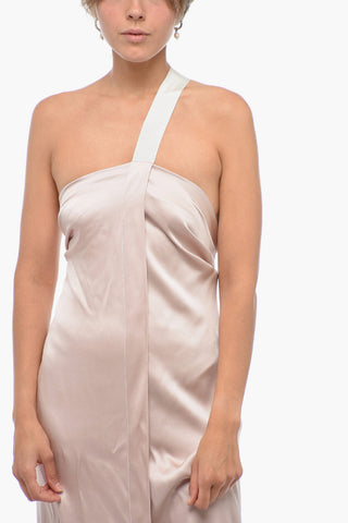 Silk Satin FLUID Slip Dress with Tape Straps