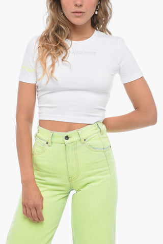 T-Shirt Cropped Fit GLITTER TATTOO con Cristalli