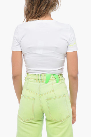 T-Shirt Cropped Fit GLITTER TATTOO con Cristalli