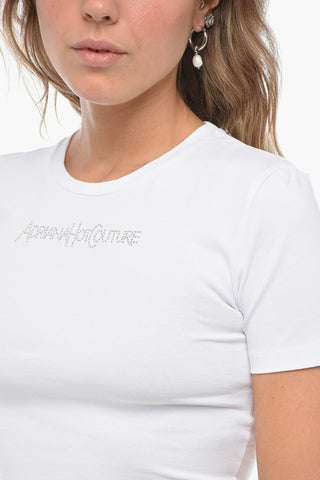 T-Shirt Cropped Fit GLITTER TATTOO con Cristalli