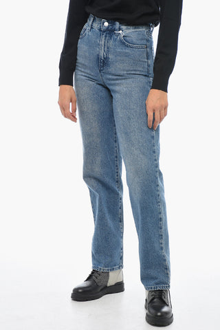 Jeans mit geradem Bein und Distressed-Detail