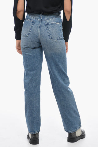 Jeans mit geradem Bein und Distressed-Detail