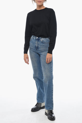 Jeans mit geradem Bein und Distressed-Detail