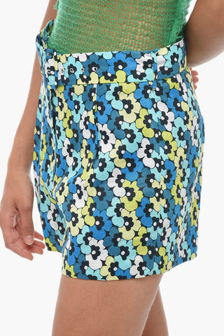 Hemp Floral-Print Shorts