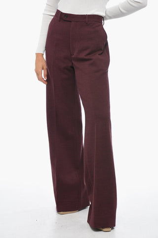 MM1 Wool Blend Palazzo Pants with Hidden Closure