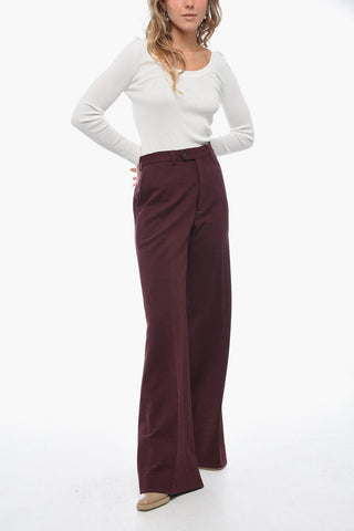MM1 Wool Blend Palazzo Pants with Hidden Closure