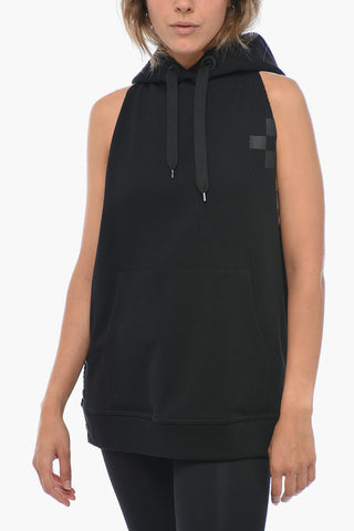 Sleeveless Hoodie with Side Buttons