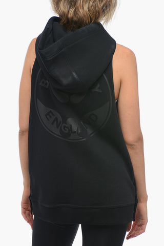 Sleeveless Hoodie with Side Buttons
