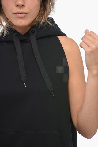 Sleeveless Hoodie with Side Buttons