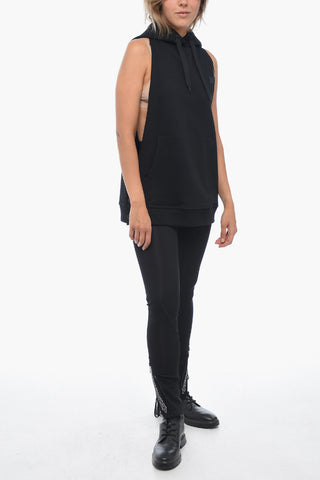 Sleeveless Hoodie with Side Buttons