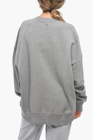 Crewneck Sweatshirt with Ton-sur-ton Embroidered Logo