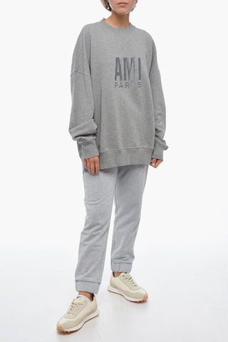 Crewneck Sweatshirt with Ton-sur-ton Embroidered Logo