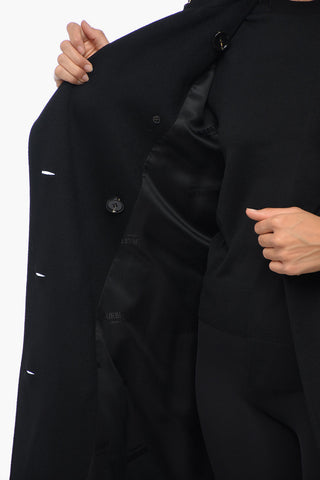 Double-breasted Pure Cashmere Coat with Tartan Detail