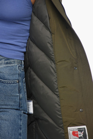 Solid Color BOULDER Down Jacket with Faux Fur Trim