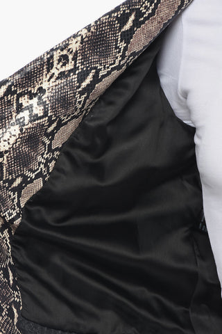 Chiodo in Pelle di Pitone con Zip Frontale