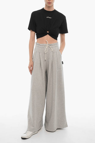T-Shirt Crop in Tinta Unita con Dettaglio Cut-Out