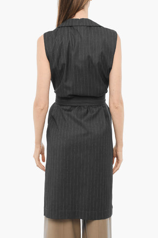 Maxi Blazer Gessata con Cintura
