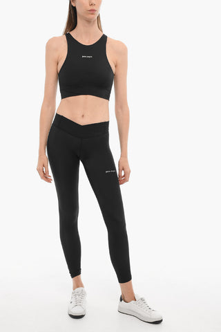 Solid Color Active Leggings with Contrasting Side Band