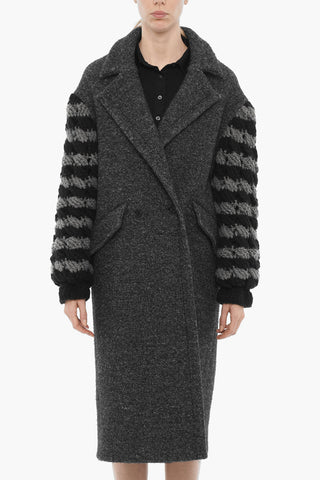 Double Breasted Coat with Crochet Sleeve