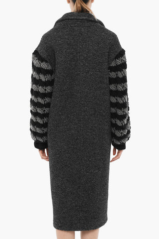 Double Breasted Coat with Crochet Sleeve