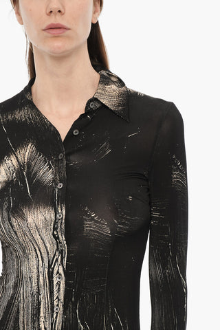 Chemisier a Fantasia a Maniche Lunghe