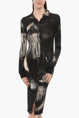 Chemisier a Fantasia a Maniche Lunghe