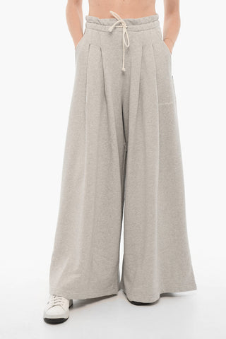 Double-Pleat Wide Leg Sweat Pants