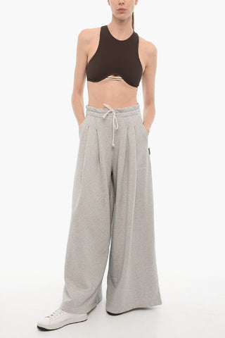 Double-Pleat Wide Leg Sweat Pants