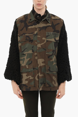 Camouflage Saharan Jacket with Crochet Sleeve