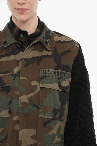 Camouflage Saharan Jacket with Crochet Sleeve