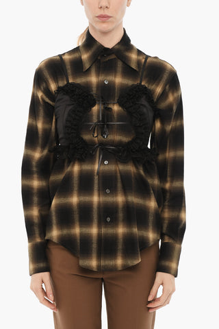 Camicia a Quadri con Corpetto Removibile