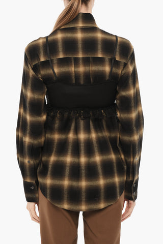 Camicia a Quadri con Corpetto Removibile