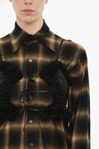 Camicia a Quadri con Corpetto Removibile